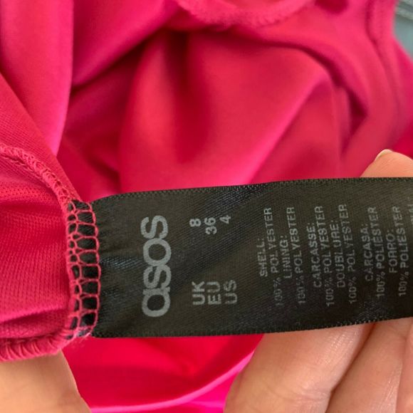 ASOS Kimono Wrap Dress Siz 4 Pink Short Sleeve - Picture 10 of 11